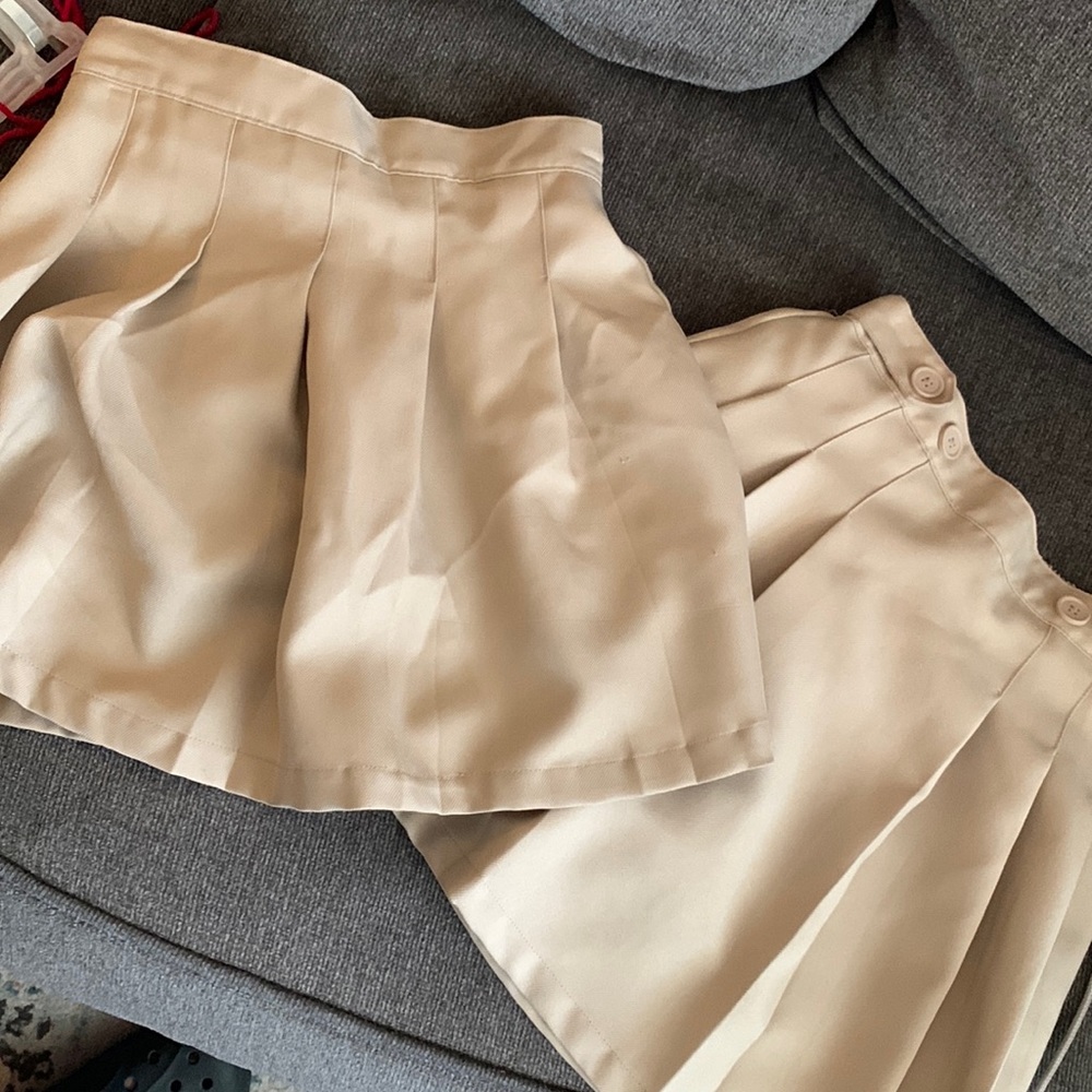 IZOD khaki uniform skirt and Chaps khaki uniform skort both of them for $10